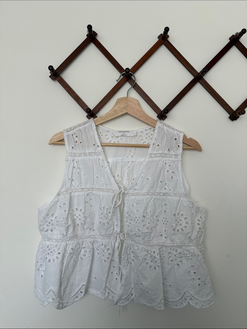 Primark 100% Cotton Eyelet Tie Top